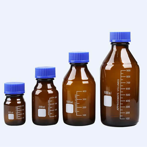 scott GL45 square glass bottles borosilicate